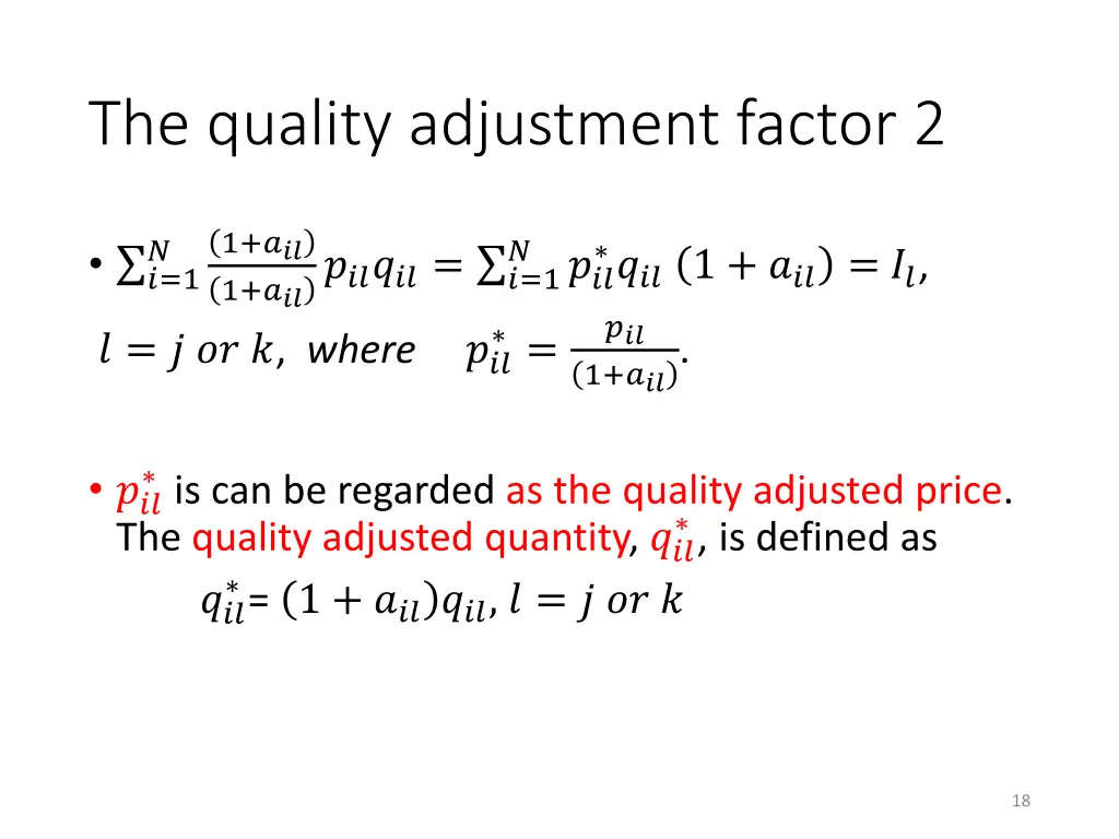 the quality adjustment factor 2