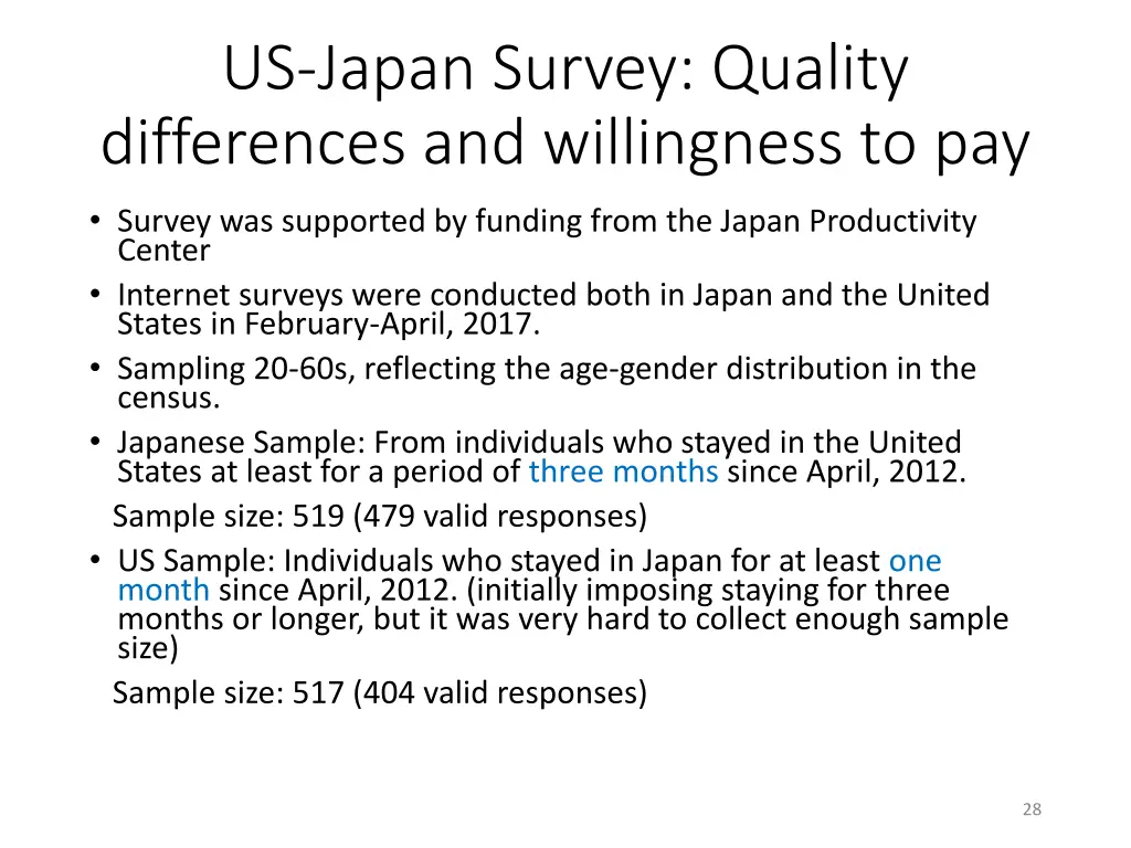 us japan survey quality differences