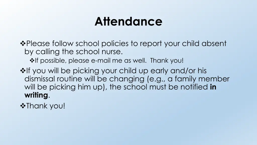 attendance