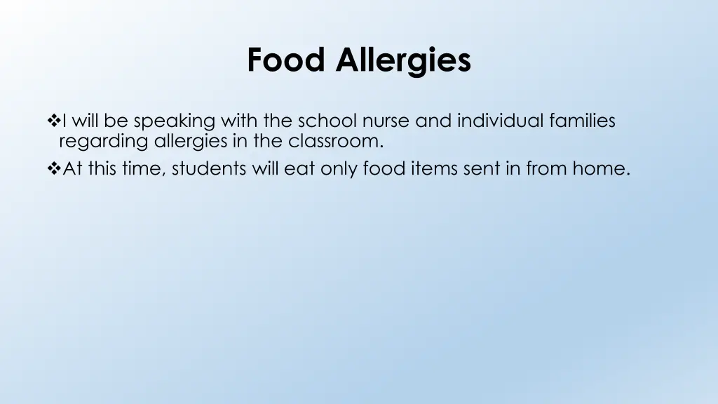 food allergies