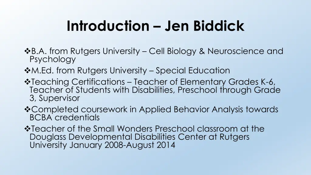 introduction jen biddick