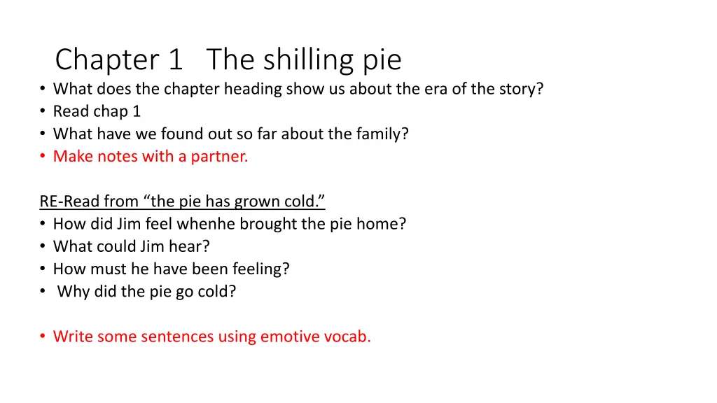 chapter 1 the shilling pie what does the chapter