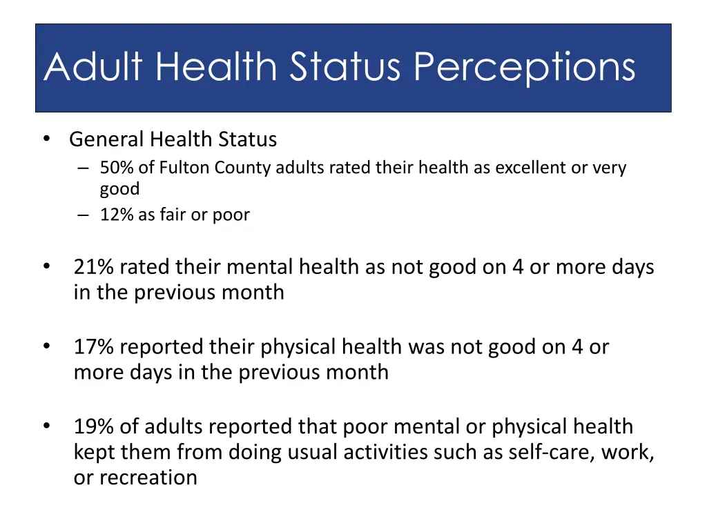 adult health status perceptions