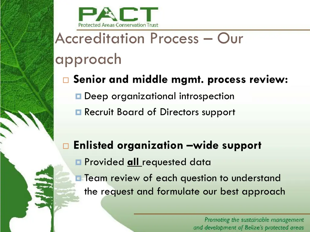 accreditation process our approach