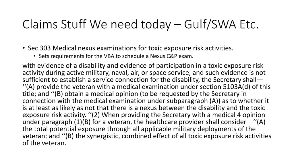 claims stuff we need today gulf swa etc 1