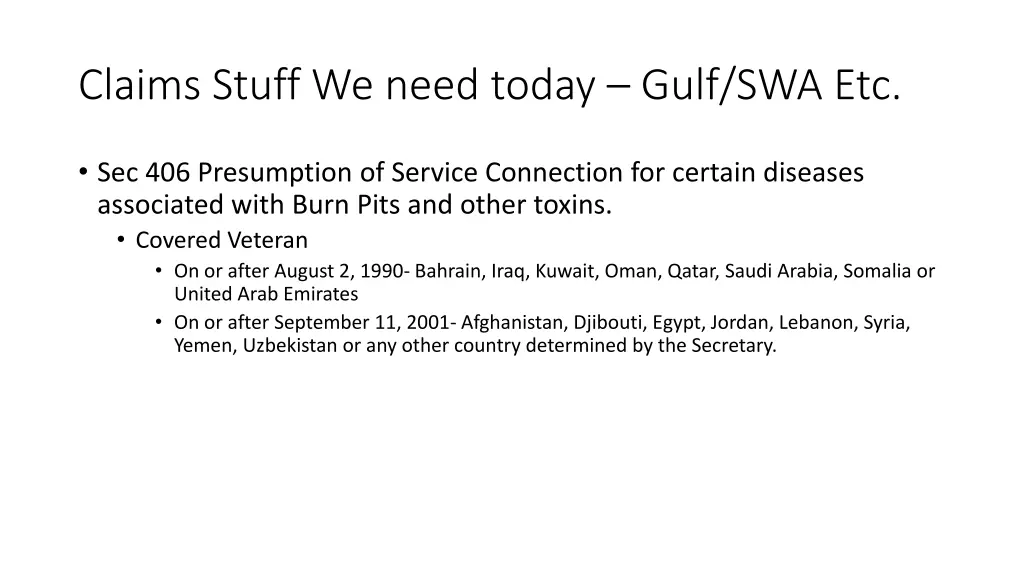 claims stuff we need today gulf swa etc 3