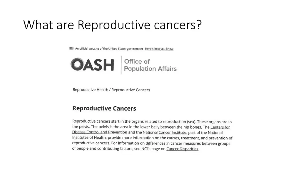 what are reproductive cancers