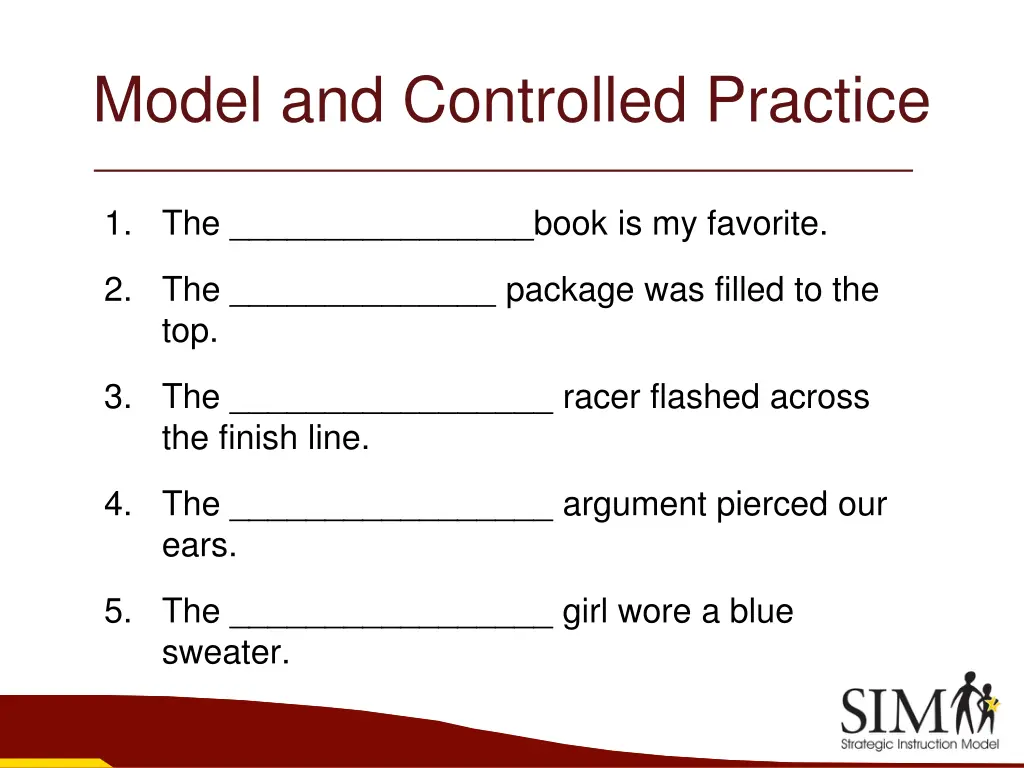 model and controlled practice 1