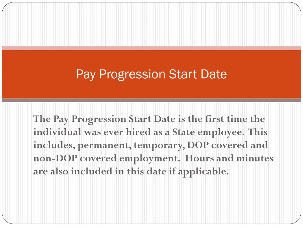 pay progression start date