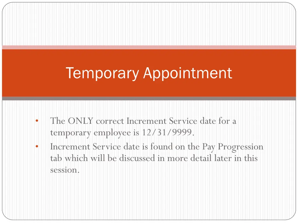 temporary appointment