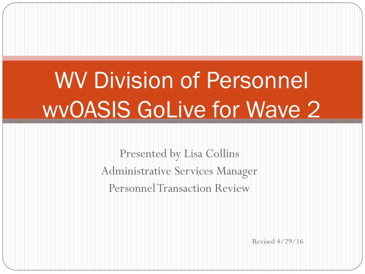 wv division of personnel wvoasis golive for wave 2