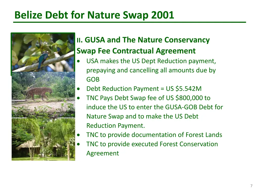 belize debt for nature swap 2001 5