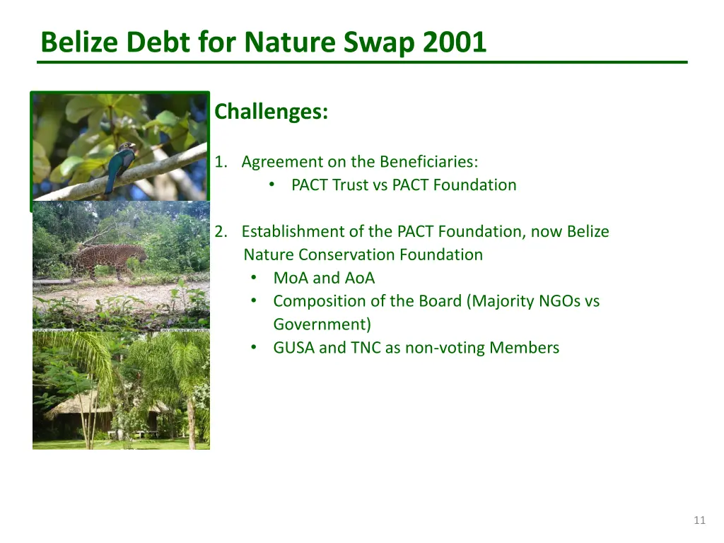 belize debt for nature swap 2001 9