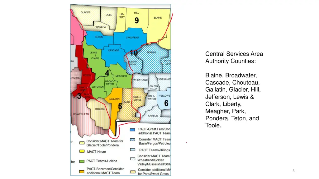 central services area authority counties