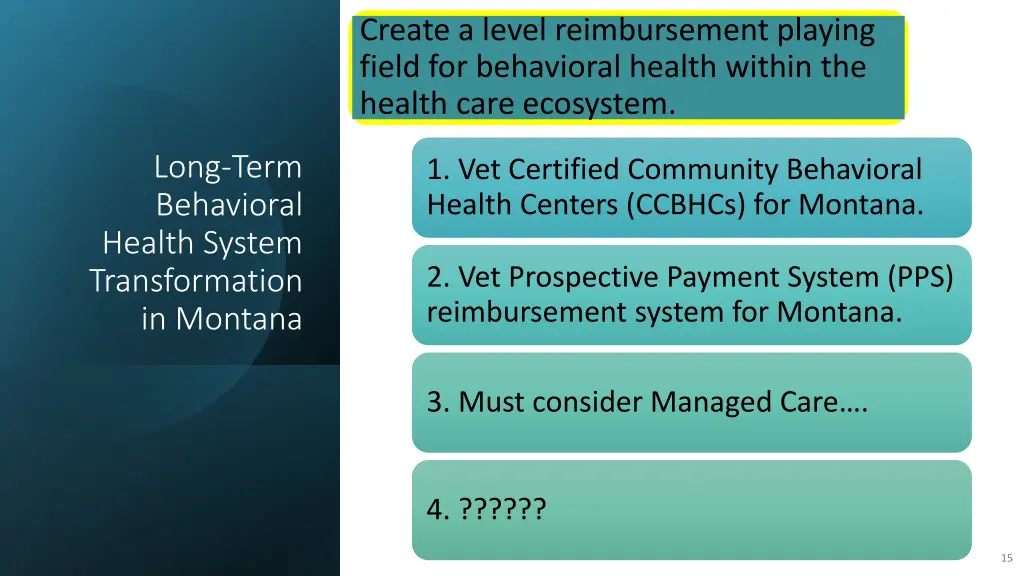 create a level reimbursement playing field