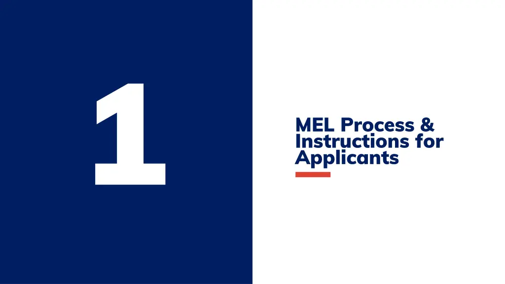 mel process instructions for applicants