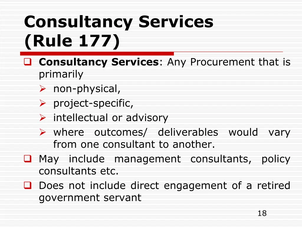 consultancy services rule 177