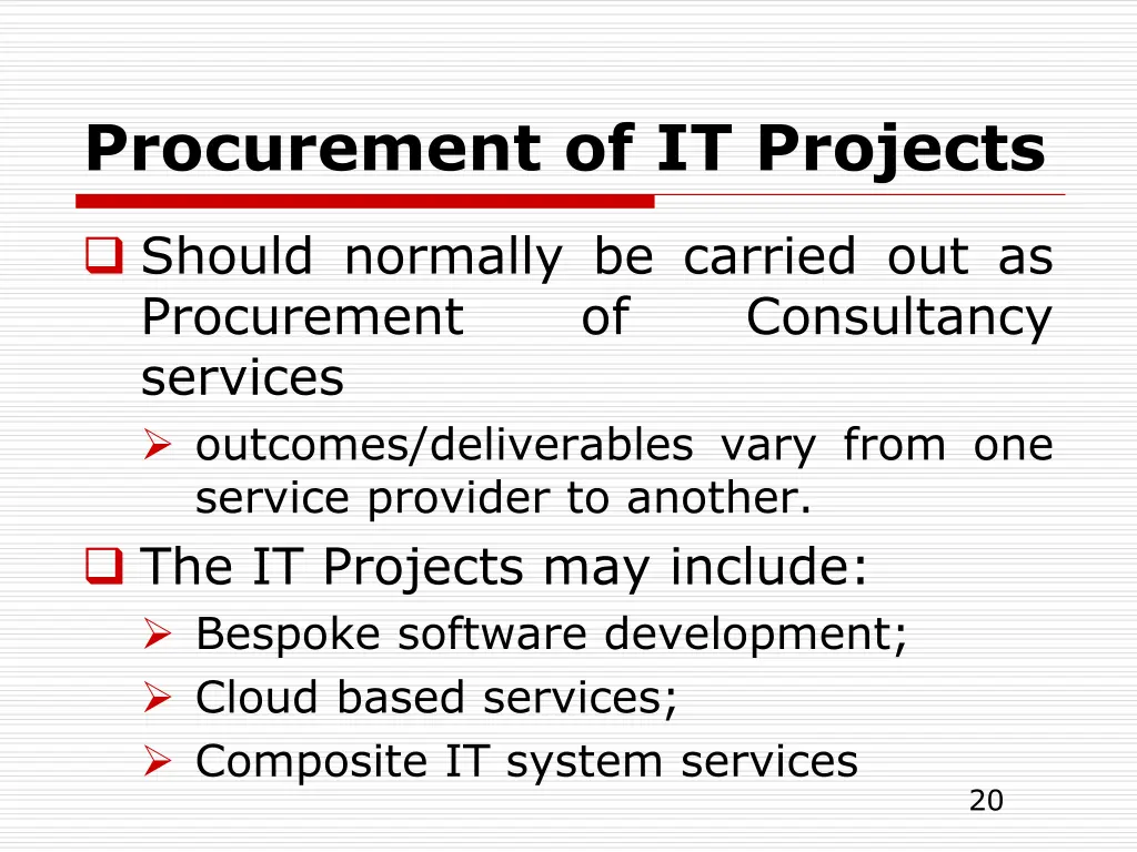 procurement of it projects