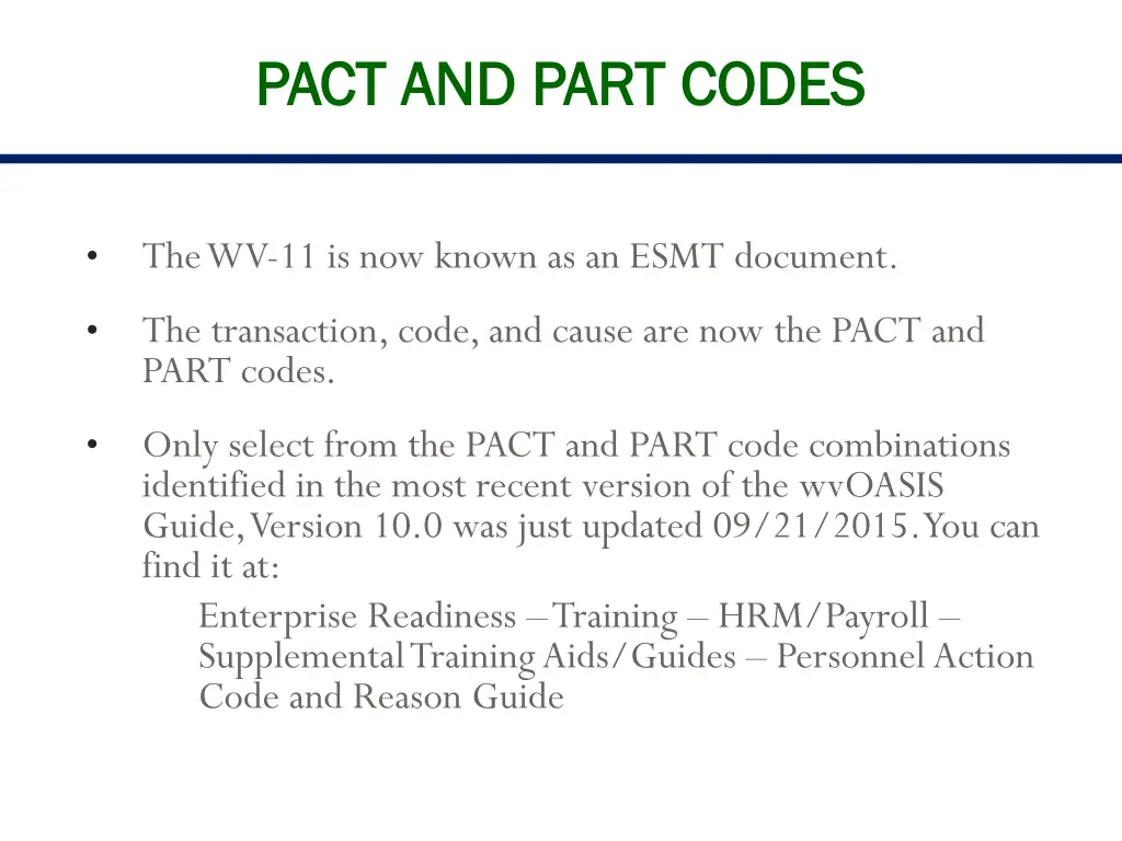 pact and part codes pact and part codes