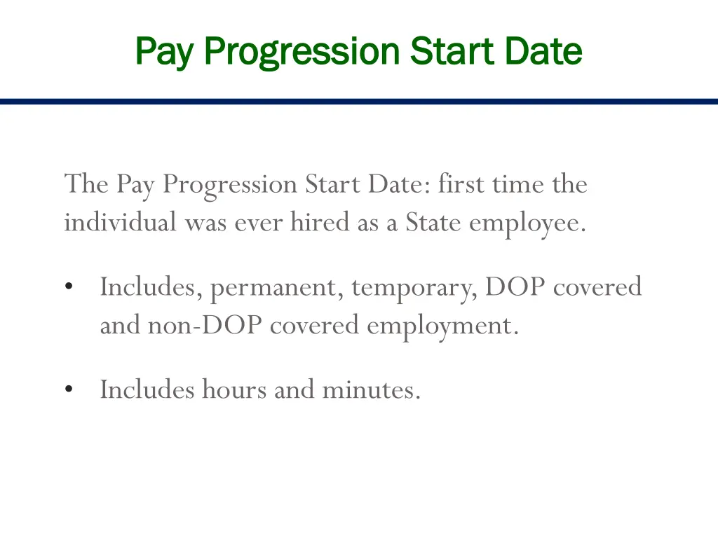 pay progression start date pay progression start