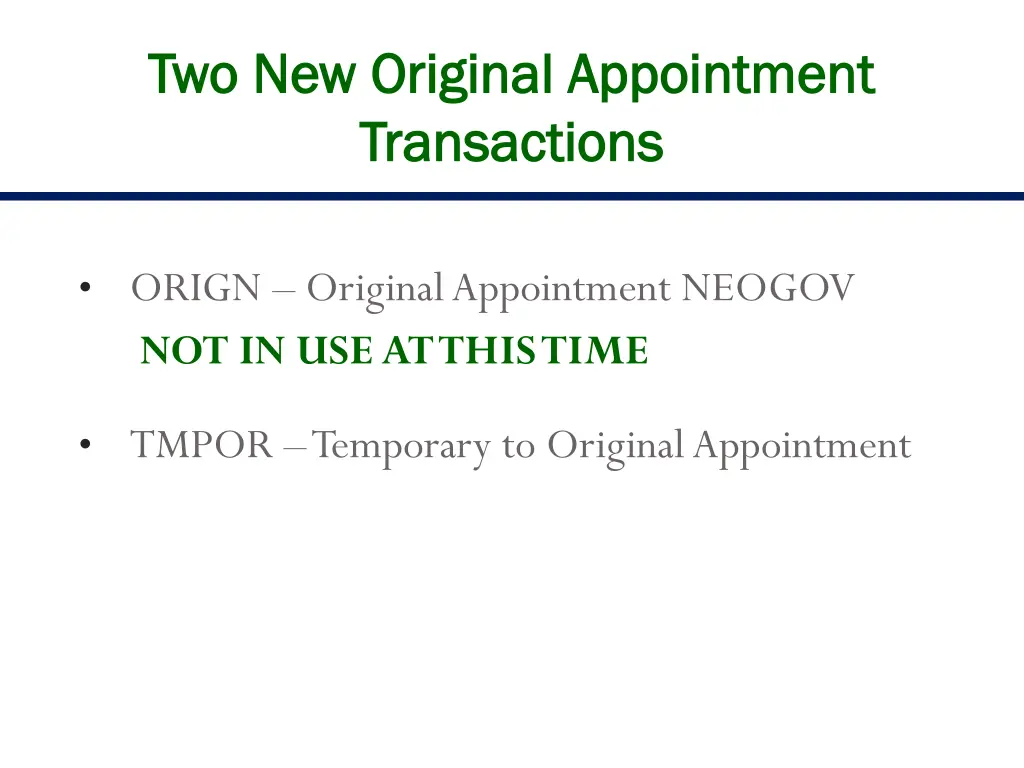 two new original appointment two new original