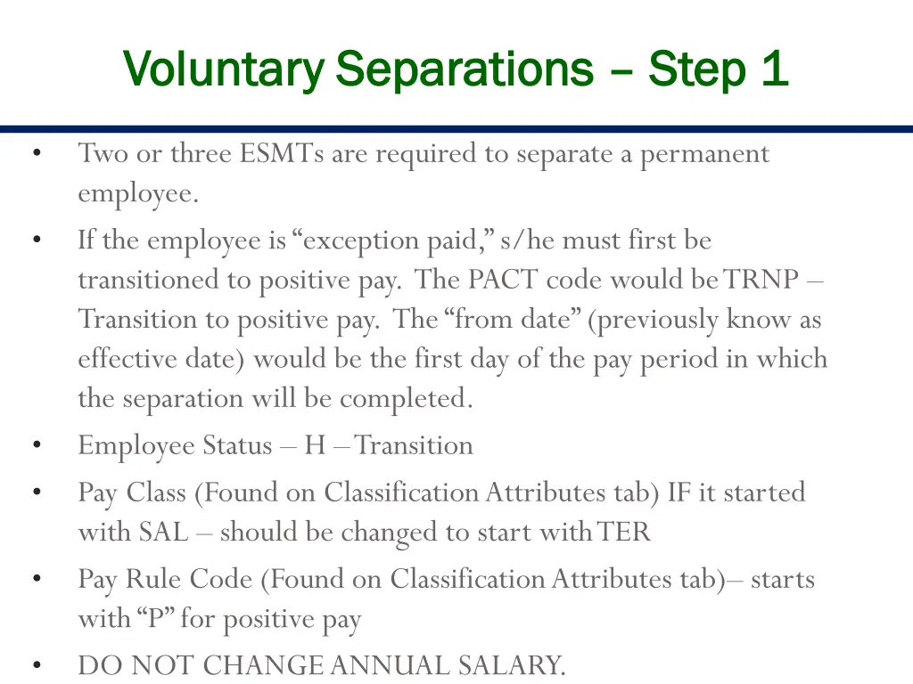 voluntary separations voluntary separations step 1