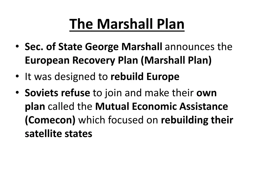 the marshall plan