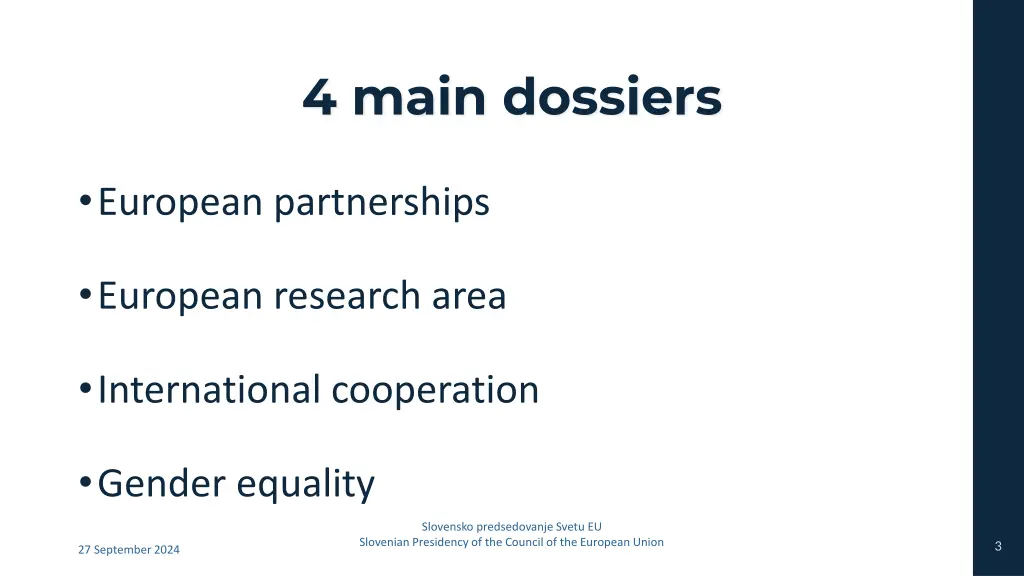 4 main dossiers