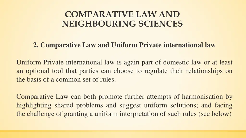 comparative law and neighbouring sciences 1