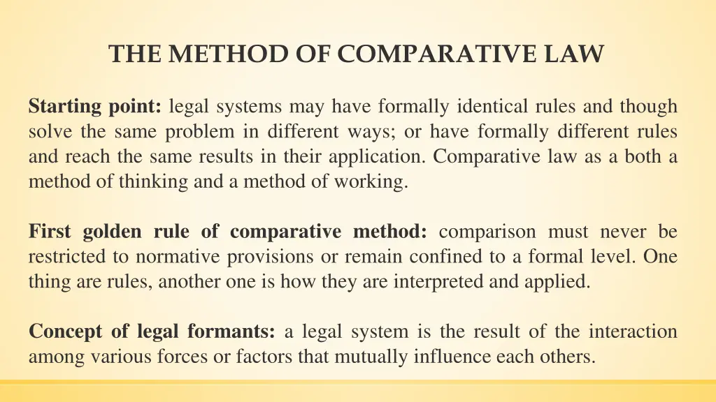 the method of comparative law