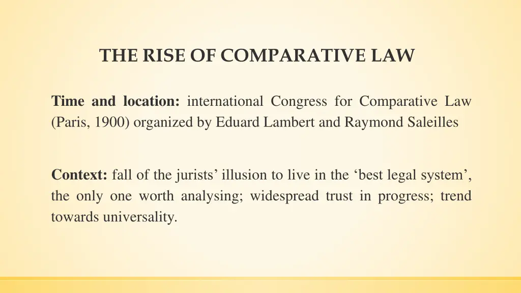 the rise of comparative law