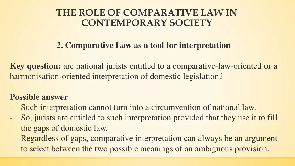 the role of comparative law in contemporary 3