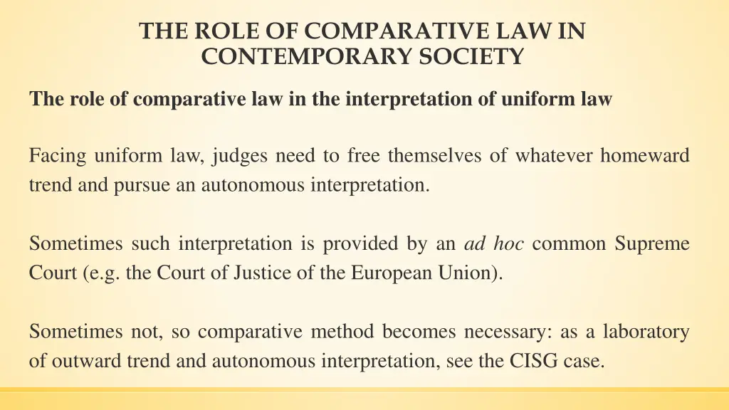 the role of comparative law in contemporary 7