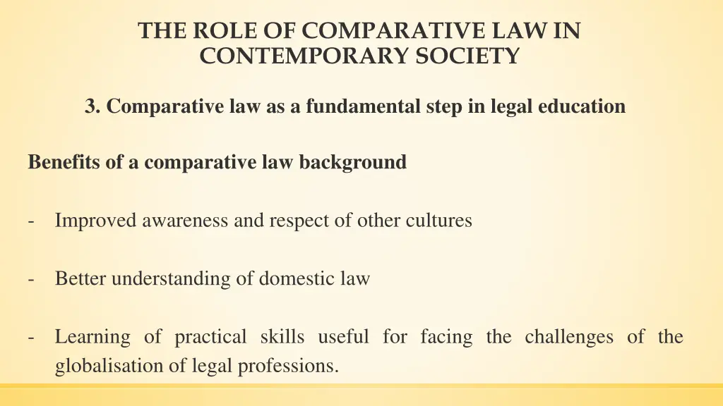 the role of comparative law in contemporary 8