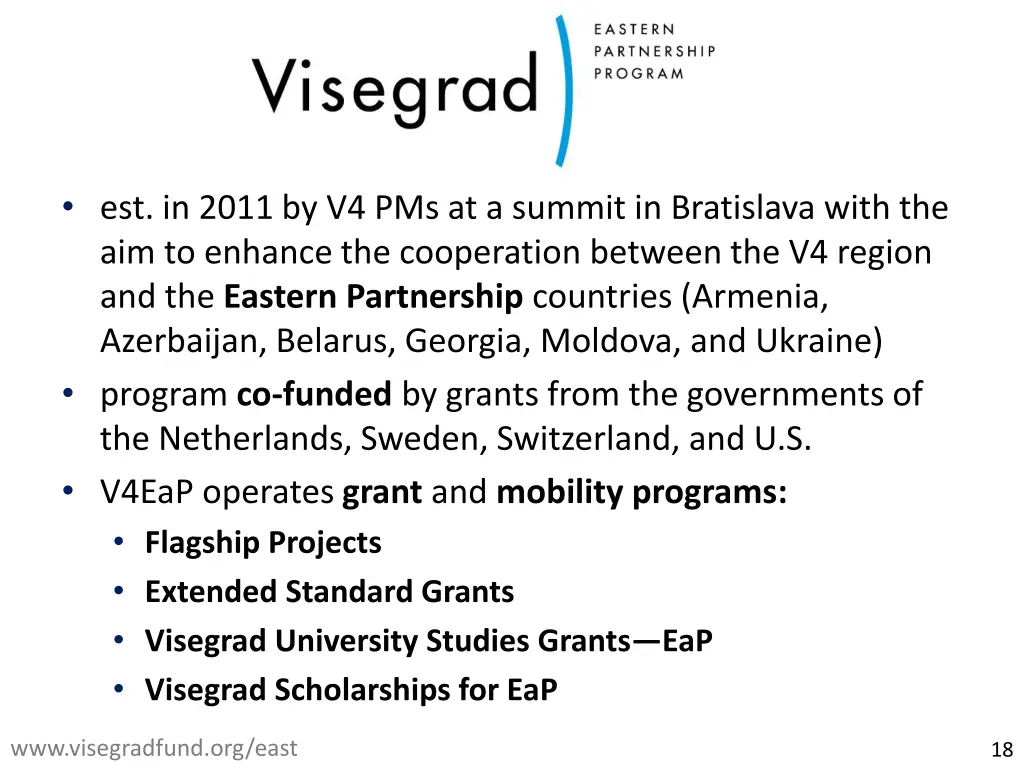 est in 2011 by v4 pms at a summit in bratislava