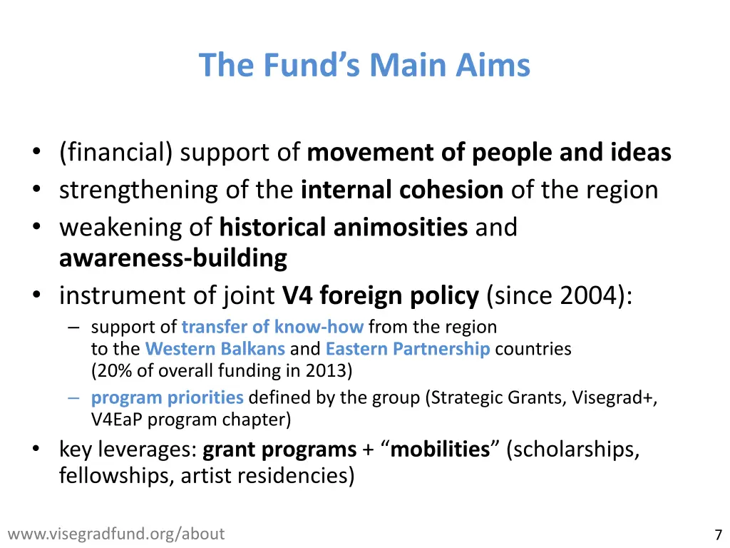 the fund s main aims