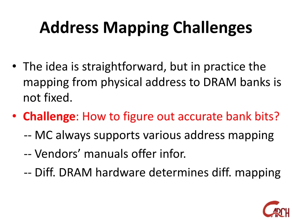 address mapping challenges