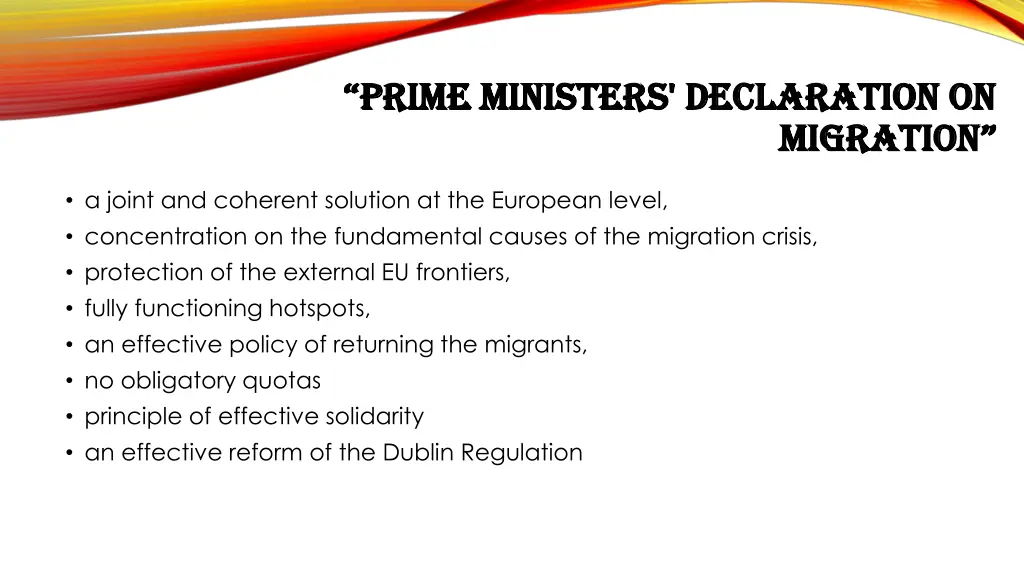 prime prime ministers ministers declaration