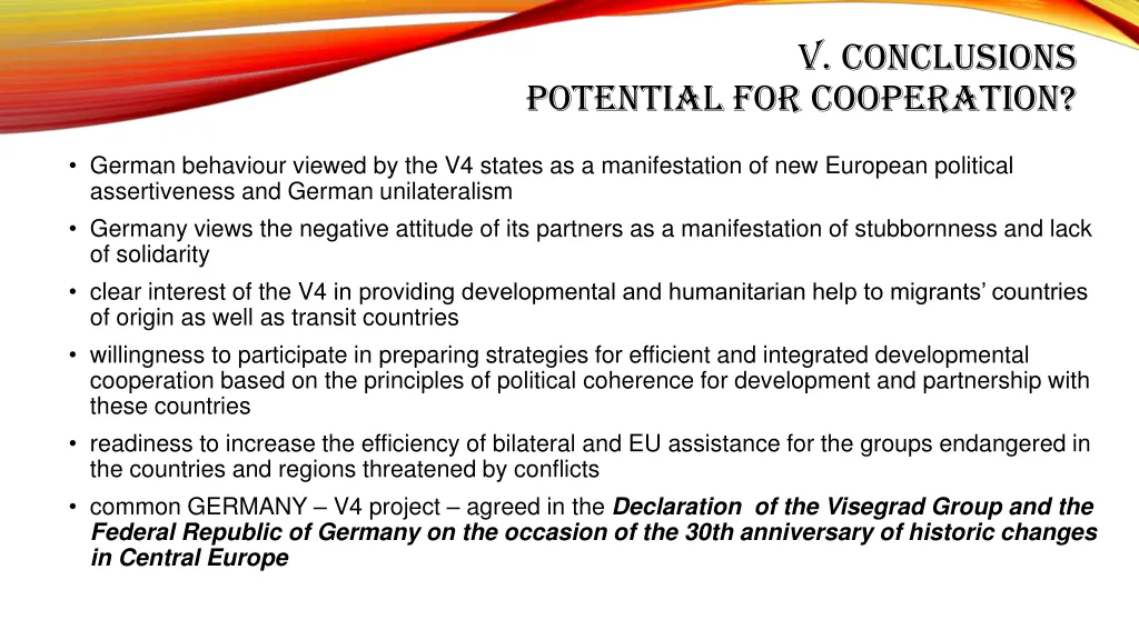 v conclusions