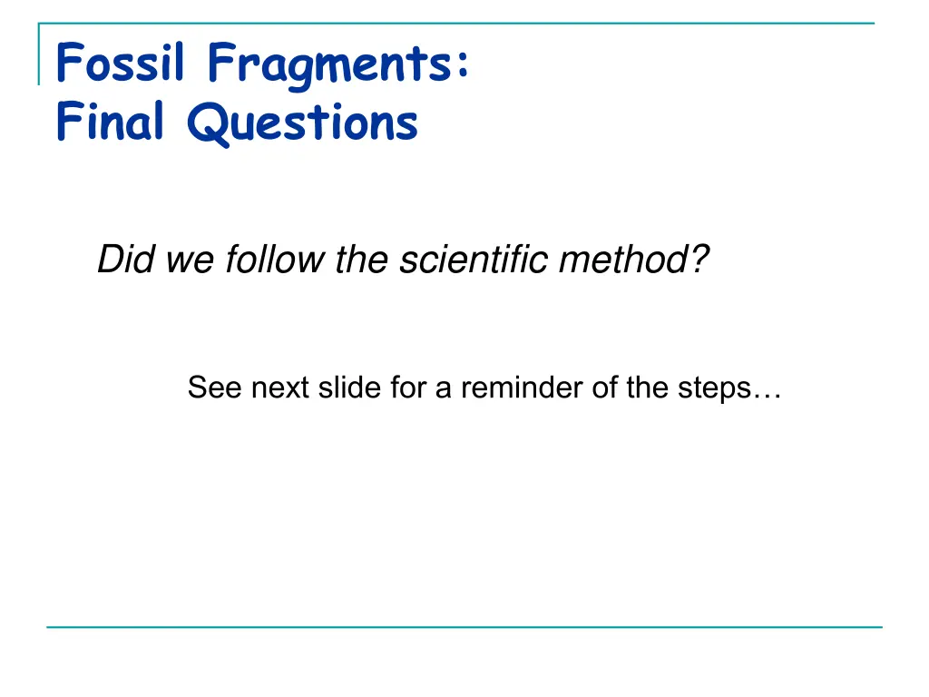 fossil fragments final questions 2