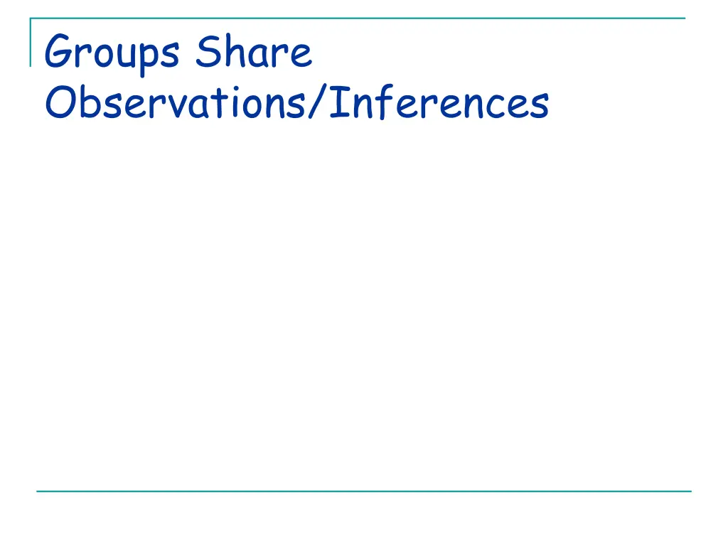 groups share observations inferences