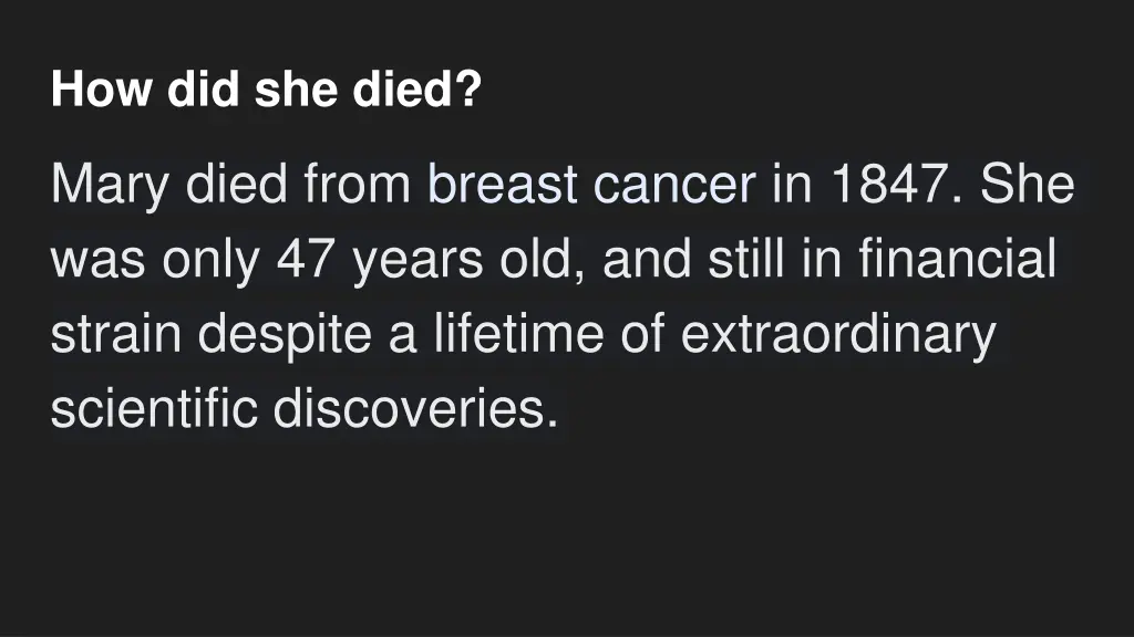 how did she died