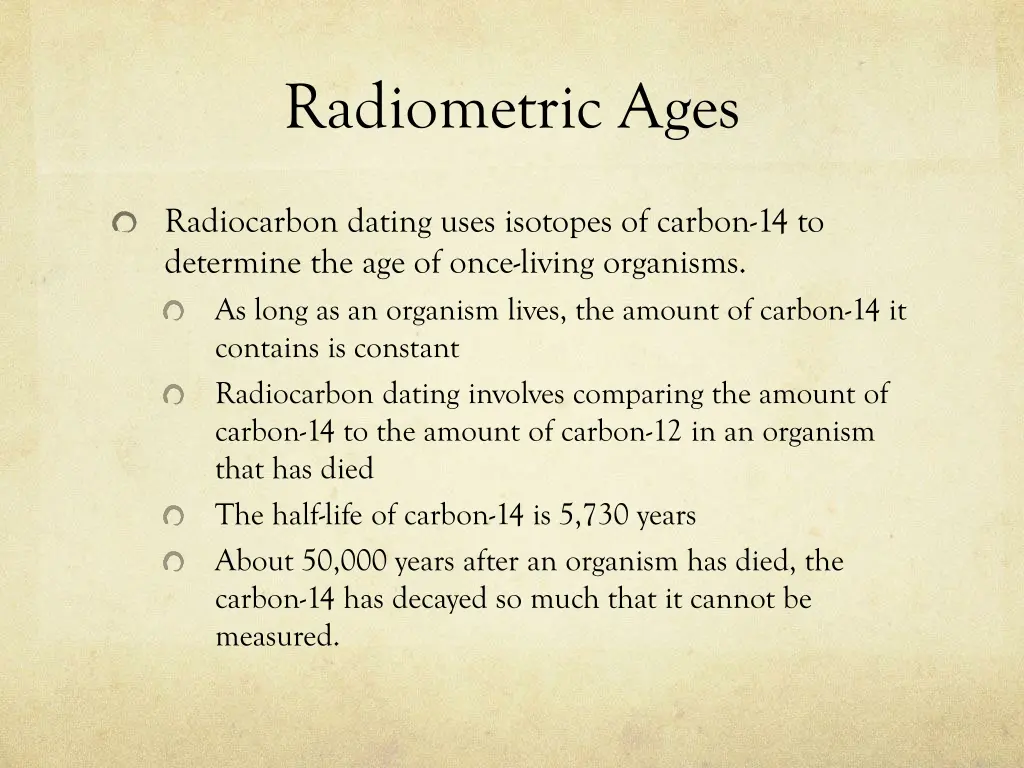 radiometric ages