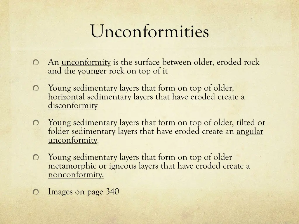 unconformities