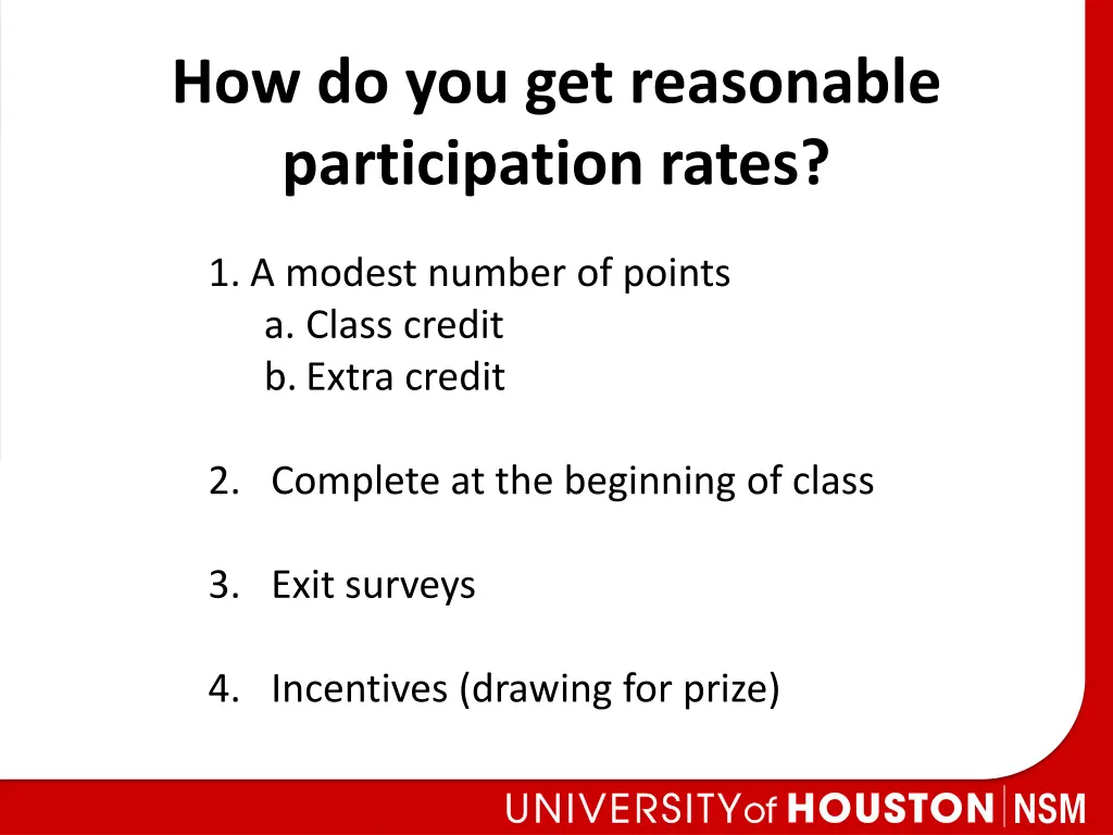 how do you get reasonable participation rates