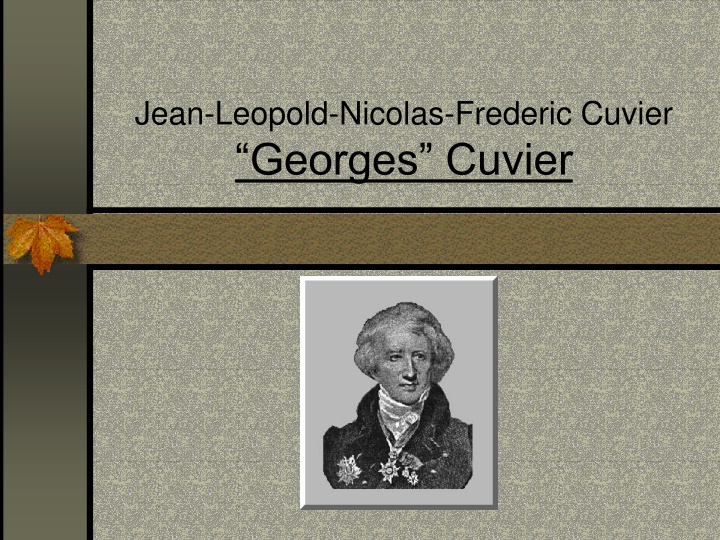 jean leopold nicolas frederic cuvier georges