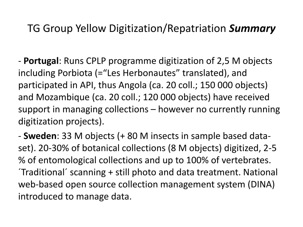 tg group yellow digitization repatriation summary 3