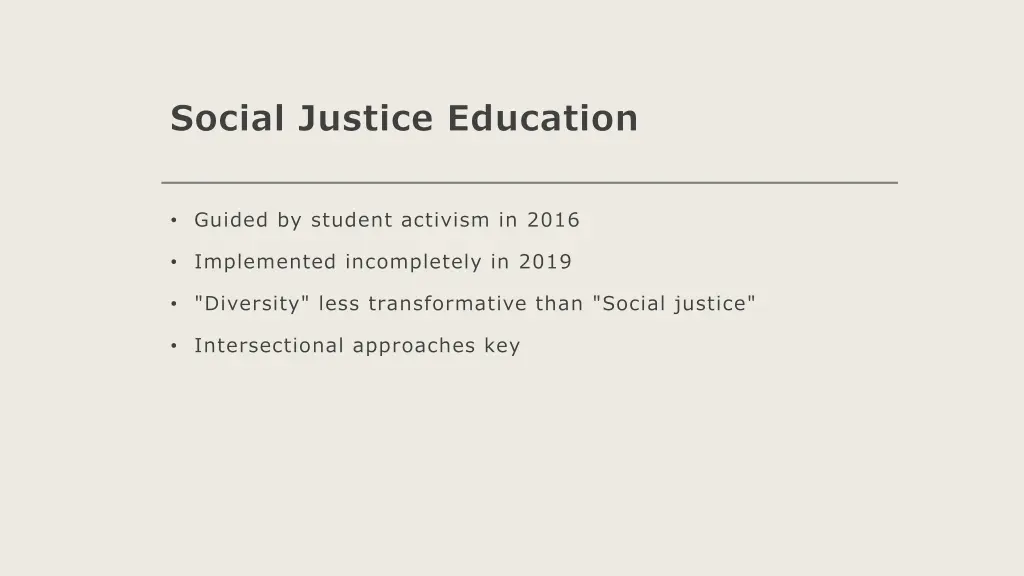 social justice education