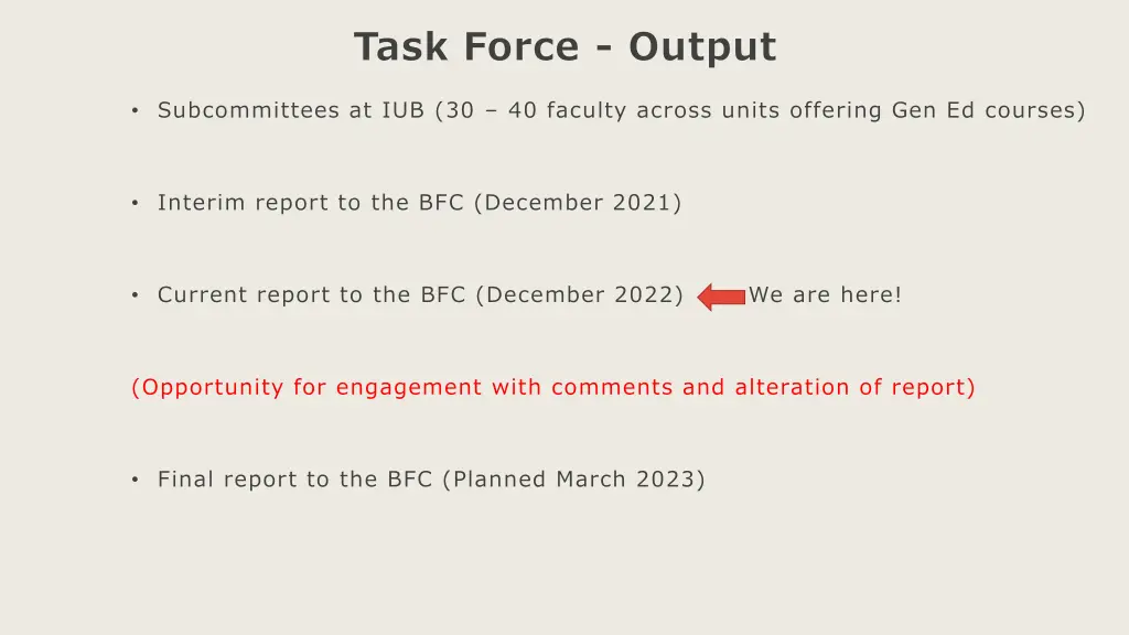 task force output