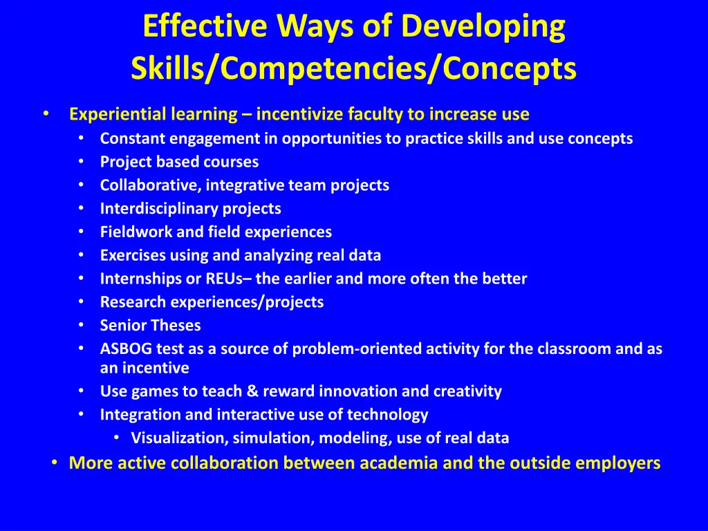 effective ways of developing skills competencies